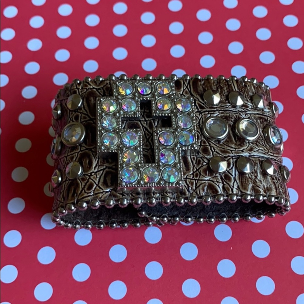 Leather Bling Cuff Bracelet